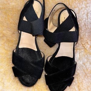 Amalfi by RANGONI Firenze Block Heel Slingback Sandal black Suede
